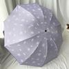 Ten-Bone Large Double Umbrella Small Fresh Sun Umbrella Vinyl Sun Protective Sun Shade Rain Dual-Use Triple Folding Umbrella Female Manual