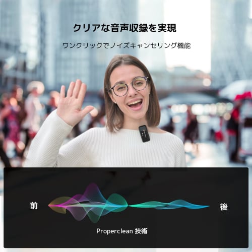 NearStream Mic AWM20D Wireless Lavalier Microphone, Compact and Lightweight, 1 Transmitter + 1 Receiver, External Smartphone Microphone, Noise Cancell