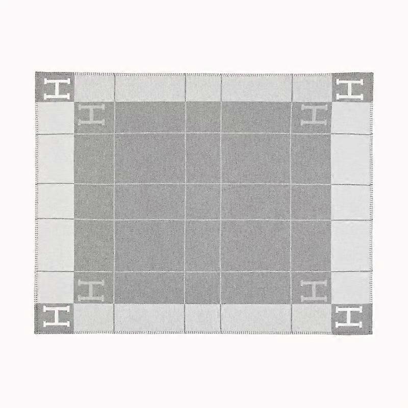 H-Filz Kissen Faux Wolle Kaschmir Kissen Sofa Plaid Decke Grau