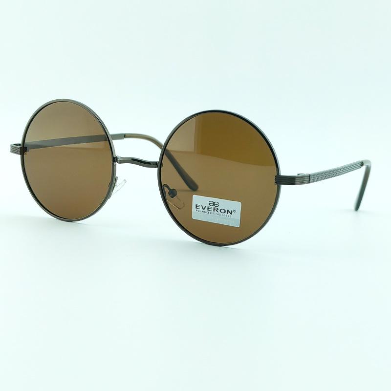 EVERON Классические поляризационные круглые солнцезащитные очки - Ретро-стиль знаменитостей для путешествий и вождения