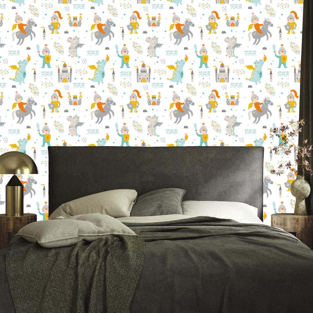 Fairytale wallpaper for knights and dragons for living room and bedroom 50x1000