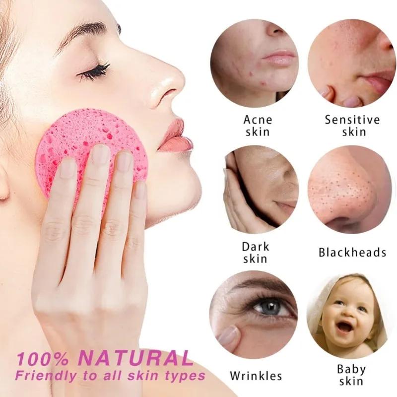 50PCS Compressed Facial Sponge Cleaning and Makeup Removal Touch Water To Expand Can Be Used for Multiple Purposes