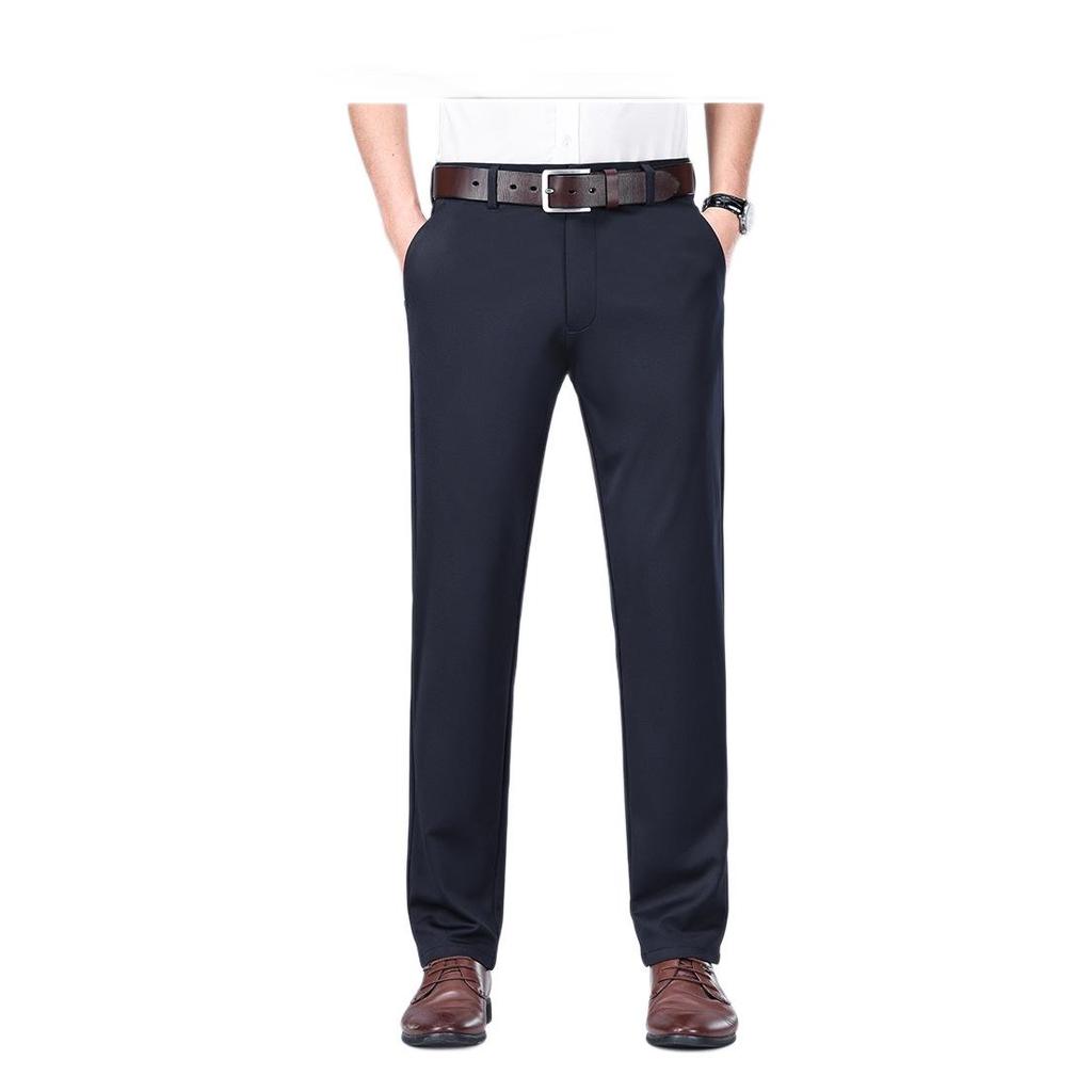 2026 Summer Men's High-Stretch Non-Iron Casual Straight-Leg Business Ice Silk Pants