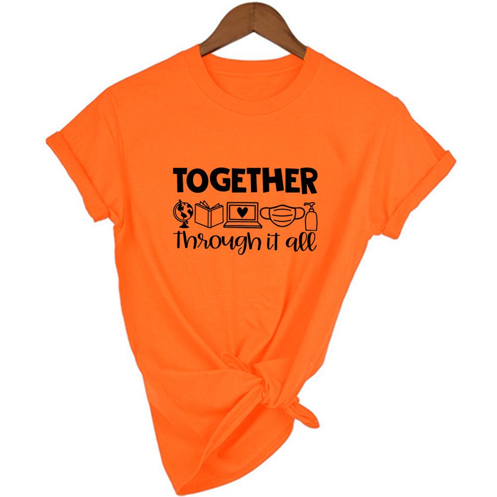 Together Through It All Women Harajuku T Shirt Grunge Aesthetic Short Sleeve Tops Streetwear Female T