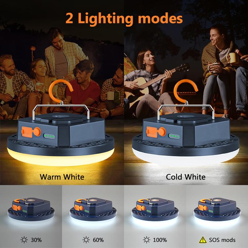 7000/10000mAh LED Tent Light Rechargeable Lantern Portable Emergency Night Market Light Outdoor Camping Bulb Lamp Flashlight Hom
