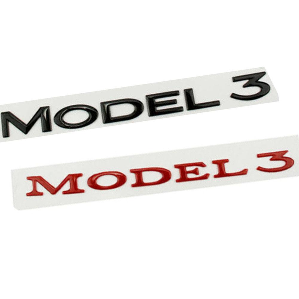 For TESLA MODEL 3 Lettering Car Logo Rear Trunk Badge Emblem Decorate Styling Sticker Auto Accessories
