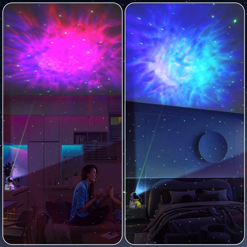 Astronaut Floor-Standing Starry Sky Projector Night Light with USB Remote Control