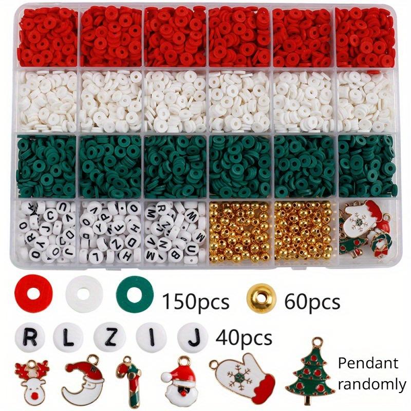 Christmas Style Jewelry Making Kit, Natural Stone Beads and Polymer Clay Beads, Craft Supplies