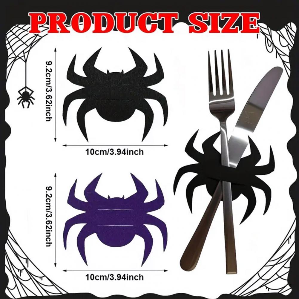 Halloween Bat Fork Holder Festive Fork Holder Halloween Bat Spoon Fork Holder Set with Spooky Pumpkin Skeleton Ghost Spider