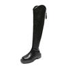 Long Tube Boots For Women 2025 Winter New Height Increasing Knight Boots Thick Heel Retro Long Boots For Women Versatile Women'S