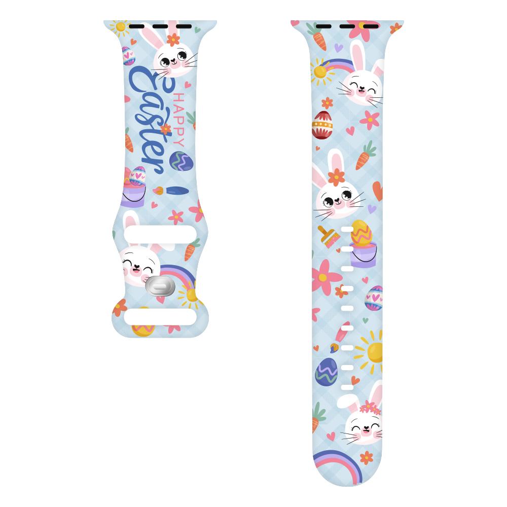 For Apple Watch 10 46mm/Ultra 2/Ultra 49mm/9 8 7 45mm/SE (2023) SE (2022) SE 6 5 4 44mm/3 2 1 42mm Pattern Silicone Watch Band