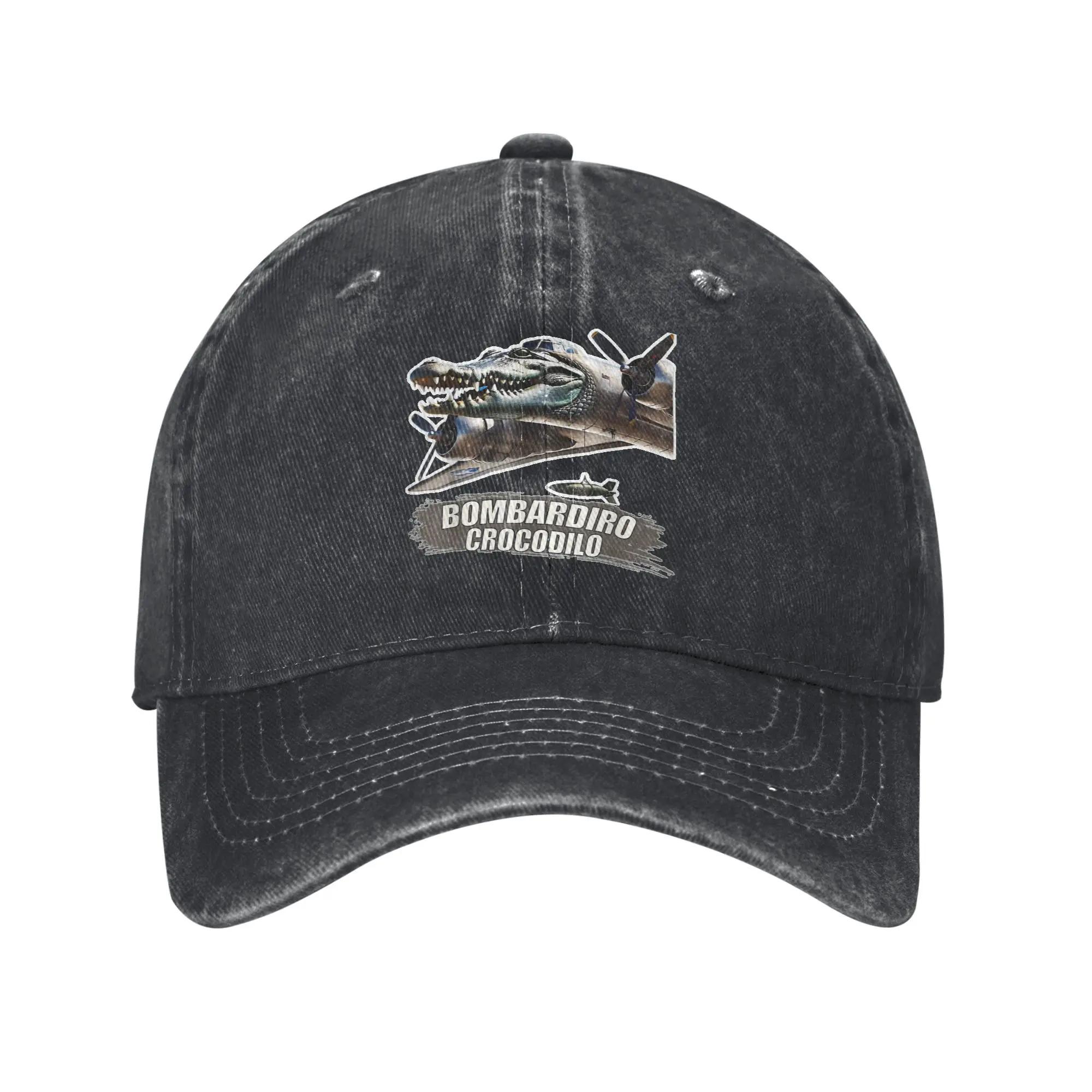 Brainrot Bombardiro Crocodilo Italian Brainrot Meme Baseball Caps Unisex Distressed Cotton Snapback Hat Summer Caps Hat One Size