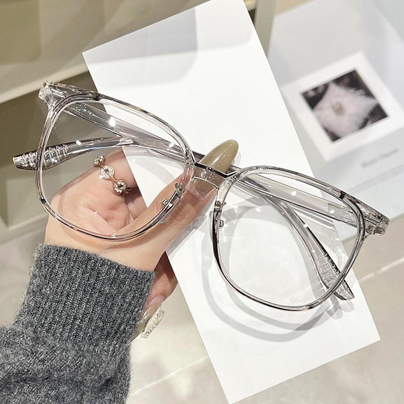 Large Square Frame HD Blue Light Blocking Reading Glasses Women's INS Style Fashion Presbyopia Glasses Trendy Decorative Eyewear