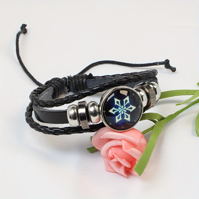 

Браслети Genshin Impact Сім Елементів Бачення Око Бога - Унісекс Плетені Регульовані Браслети з ПУ Шкіри, Прикраси в стилі Аніме