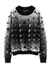 2025 Autumn/Winter Women's Pure Australian Wool Jacquard Sweater - Thick, Cashmere-Feel, Half-High Neck, Loose Fit.