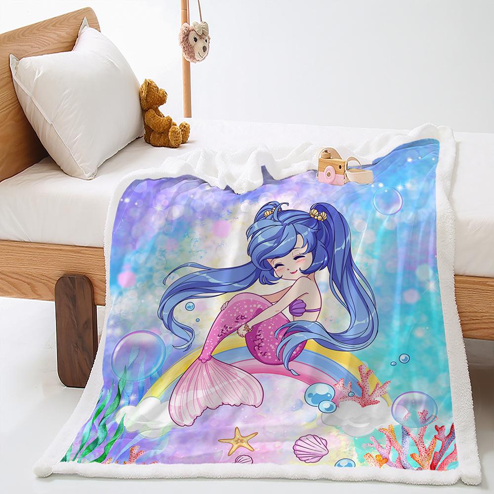Blanket Butterfly Mermaid Blanket Lamb Fleece Crystal Fleece Blanket Blanket Universal