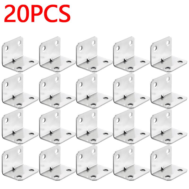 Stainless Steel Angle Code L-Shaped Corner Code 90 Degree Right Angle Fixed Bracket for Furniture Bedframe Cabinet Accessories