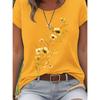 Women's T Shirt Color Block Print Floral Graphic Vintage Stylish Classic Short Sleeve Crew Neck Regular Tops