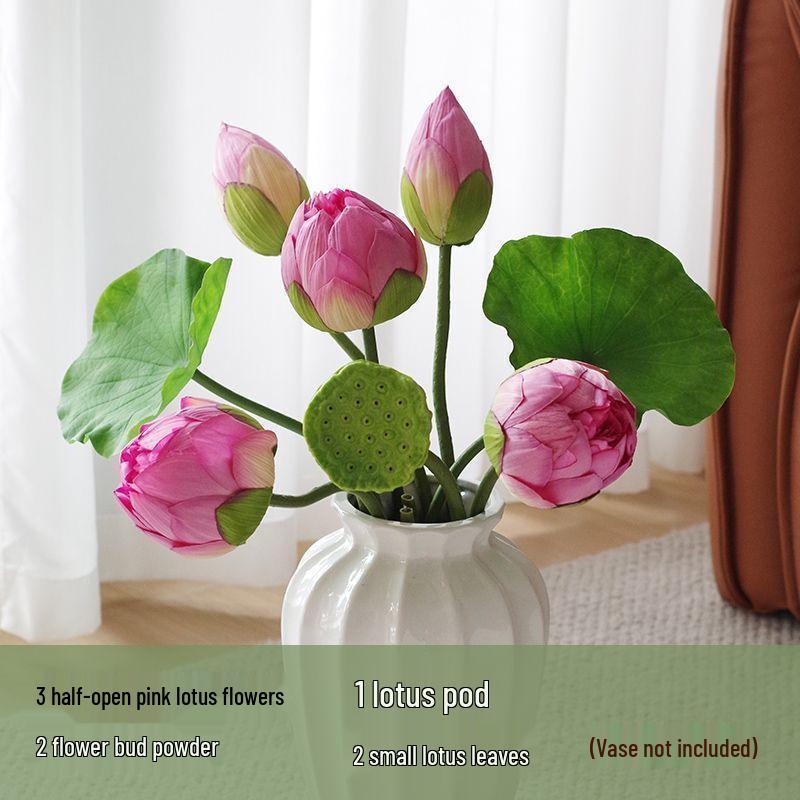 High-End Artificial Lotus Flower and Seed Pod Ornament for Living Room or Buddhist Hall Decor