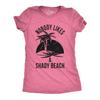 Womens Beach T-Shirt, Funny Vacation Tee, Shady Beach Design