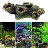 Decaying Trunk Aquarium Hide Decorative Betta Fish Hideout with Multiple Holes