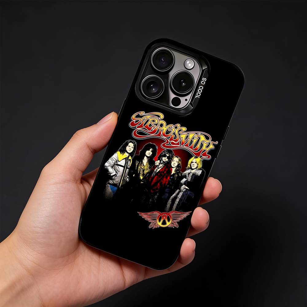 Чехол для телефона Band A-Aerosmith для iPhone 17, 16, 15, 14, 13, 12 Pro Max Черный Конфетный Матовый Ударопрочный Чехол