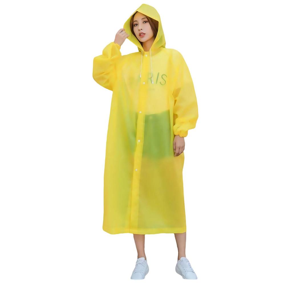 Reusable Full-Length Women's Raincoat for Outdoor Use