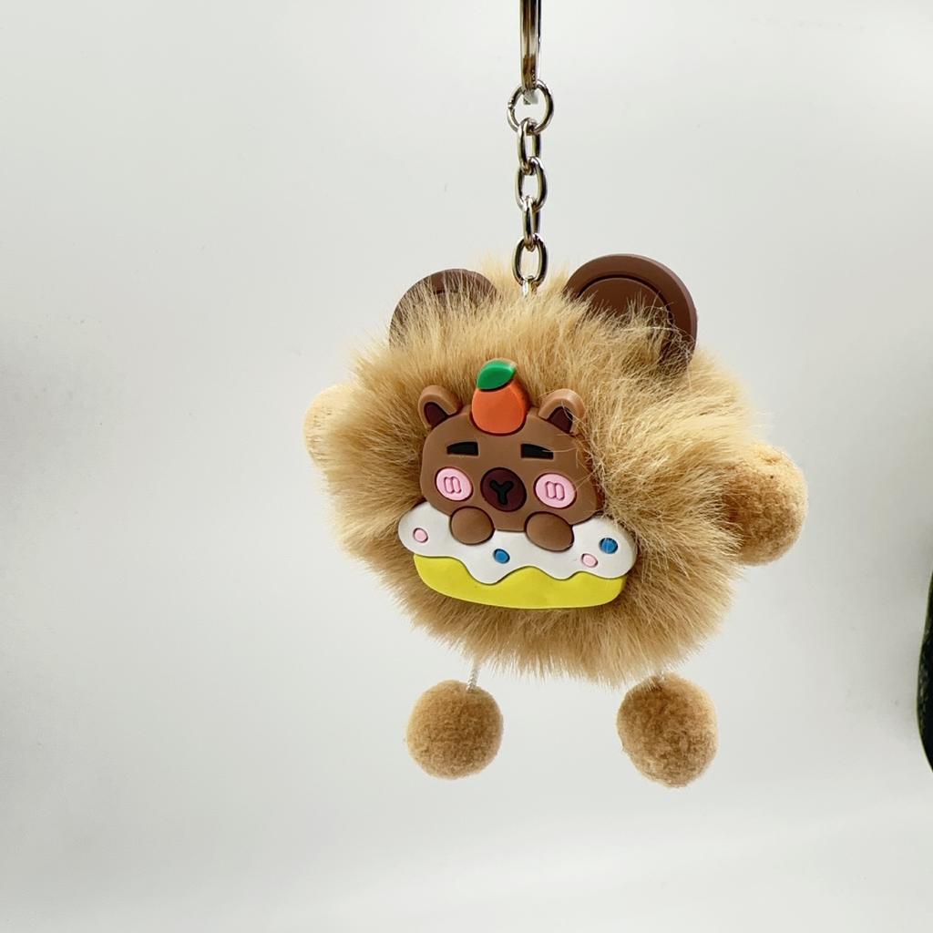 New Cute Crying Capybara Plush Pendant Women's Bag Cute Fur Ball Keychain Doll Pendant Cute Doll