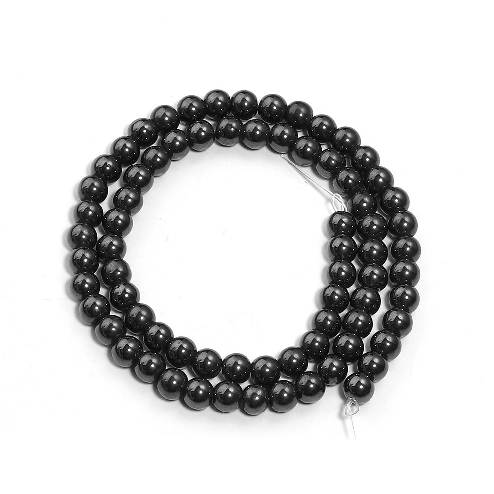 1 Strand 4/6/8/10/12mm Natural Black Hematite Stone Beads Magnetic Round Loose Beads For Jewelry Making DIY Bracelet Necklace