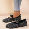 2024 Heiß Verkauft Luxus Strass Nieten Ballerinas Damen Schleife Weiche Sohle Mary Jane Schuhe Damen Kristall Schnalle Slipper
