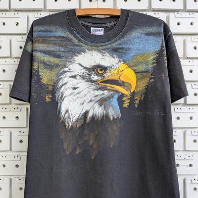 Vintage Bald Eagle Graphic T Shirt: 90s Wildlife Art Print Tee
