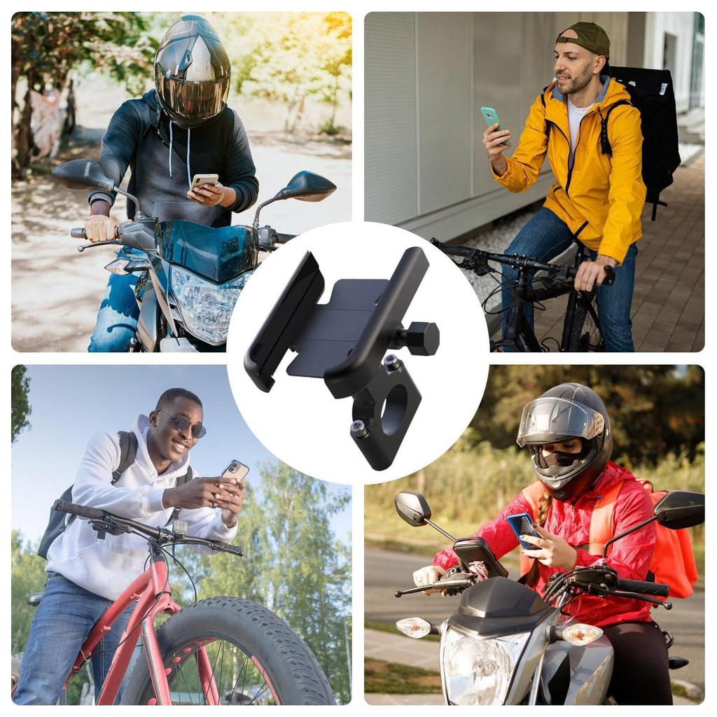Loigohon Motorcycle Smartphone Holder - Aluminum Alloy, Adjustable Angle, Compatible with Electric Bicycles, Commuting to Work or Mountain Road