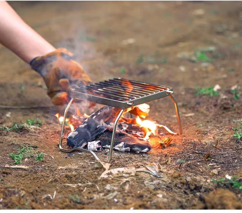 Portable Stainless Steel Mini BBQ Grill & Stove Stand