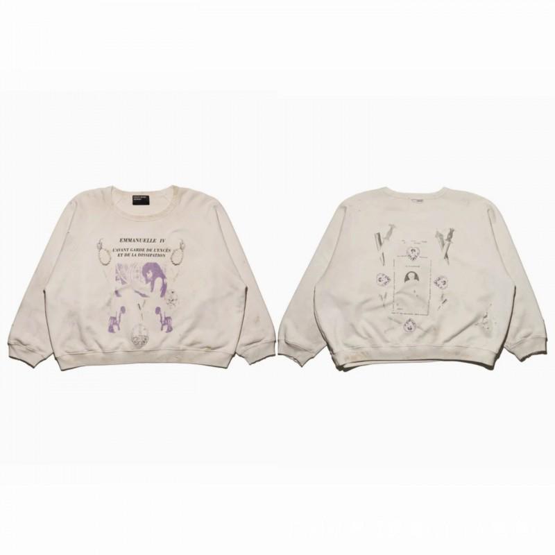 ERD Vintage Graphic Print Sweatshirt Loose Fit Teens Casual Wear