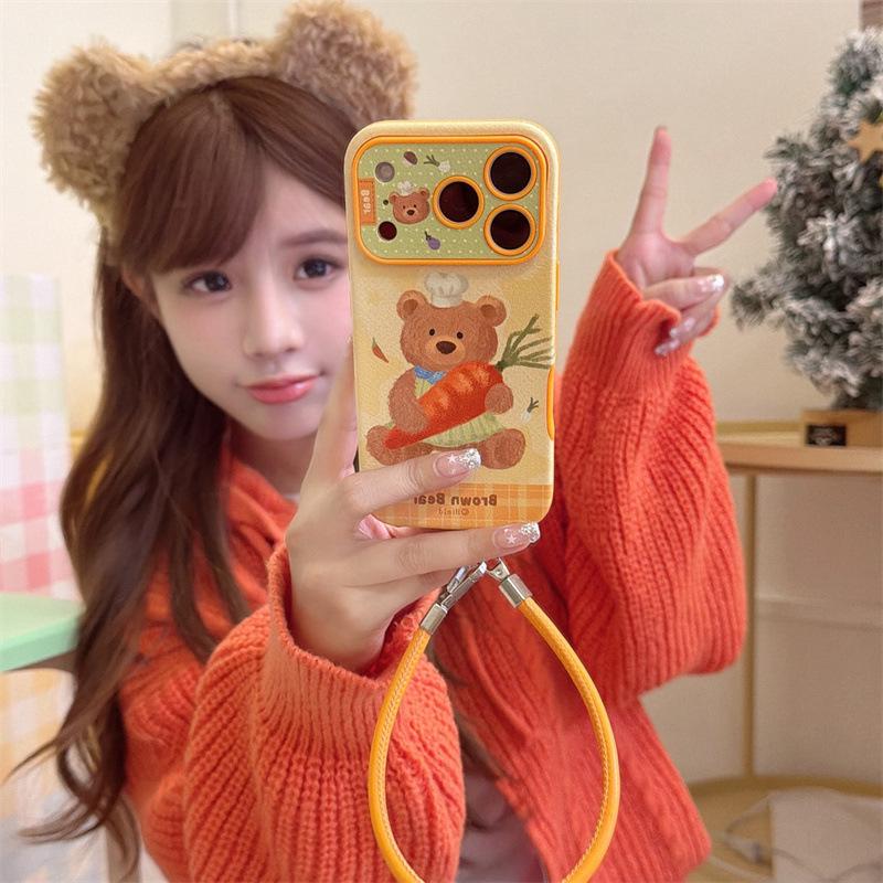 Cartoon Jellycat Carrot Bear iPhone 17, 16 Pro Max, 15, 14 Case for Women