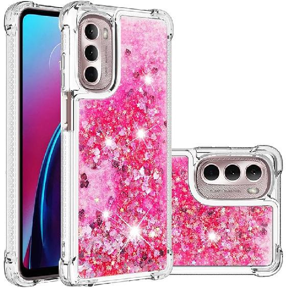 Błyszczące etui na telefon z brokatem dla Motorola Moto G Stylus 5G 2022 Etui Ruchomy piasek Miękkie silikonowe TPU Odporny na wstrząsy Bumper Etui ochronne Kompatybilne z Moto G