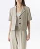 Musinsa Standard Woman Women'S Linen-Like Crop Short Sleeve Blazer [Light Beige]