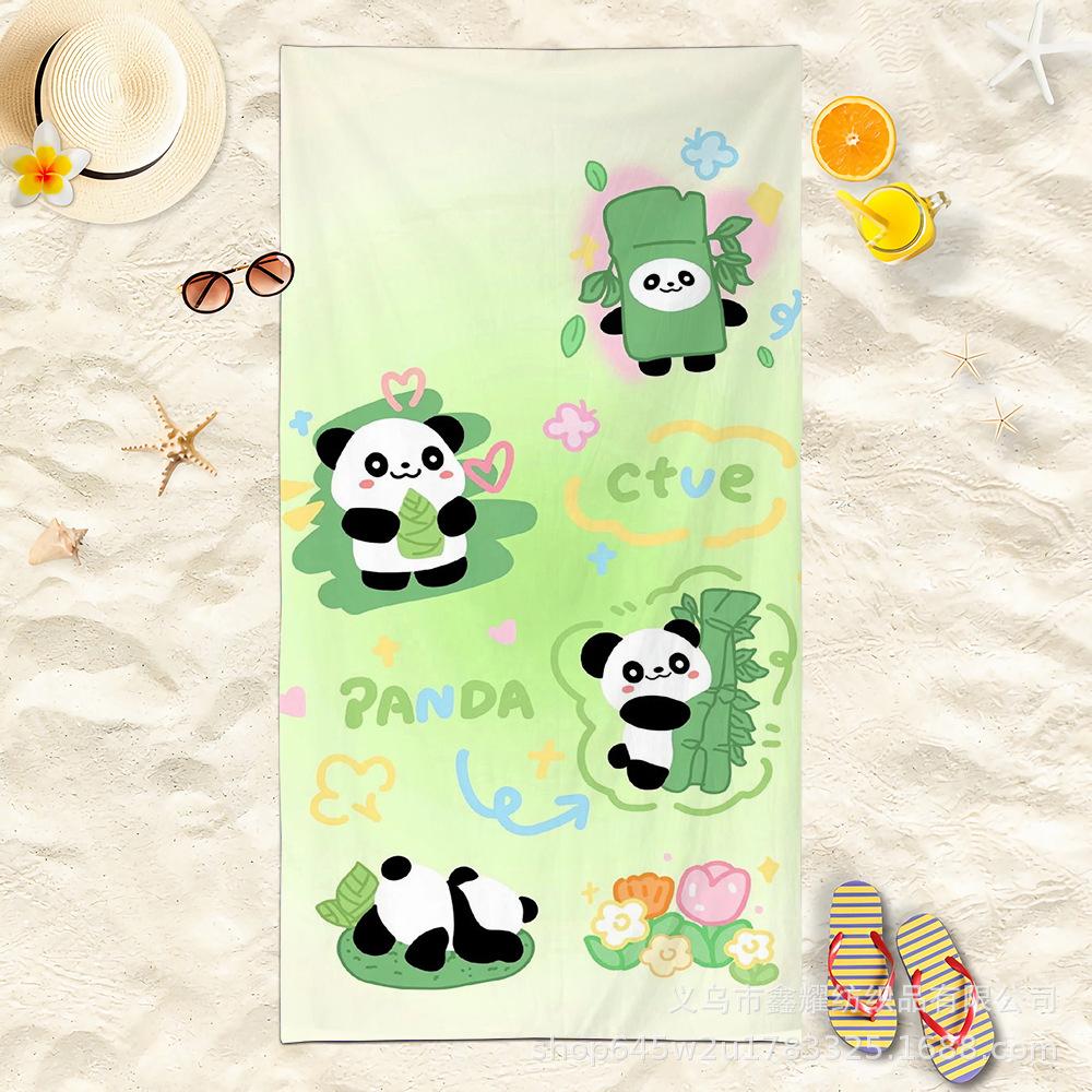Überfülltes Panda-Party Strandtuch, Süßer Kawaii-Druck Schnelltrocknendes Handtuch