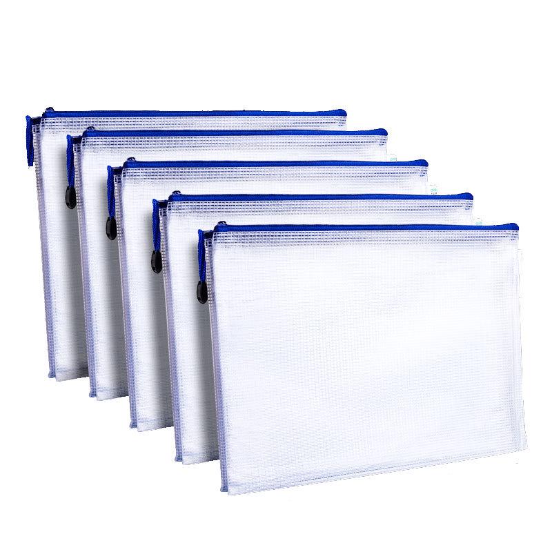 A4 Waterproof Transparent Mesh Zipper Bag for Students: Cross-Border File Storage & Classification