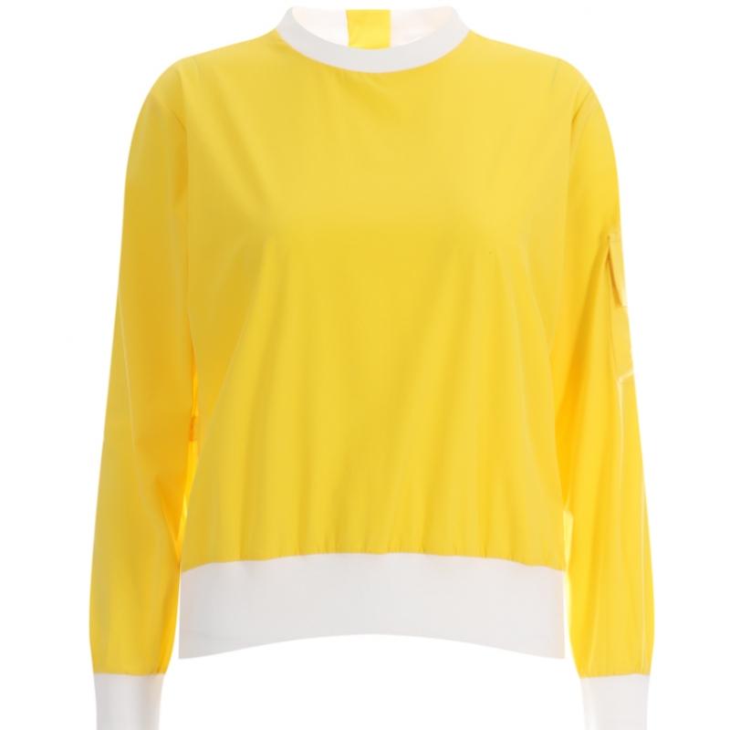 Shop   Women Back Zipper Half Open Golf Long Sleeve T shirT whiTe Lb Wsh 416