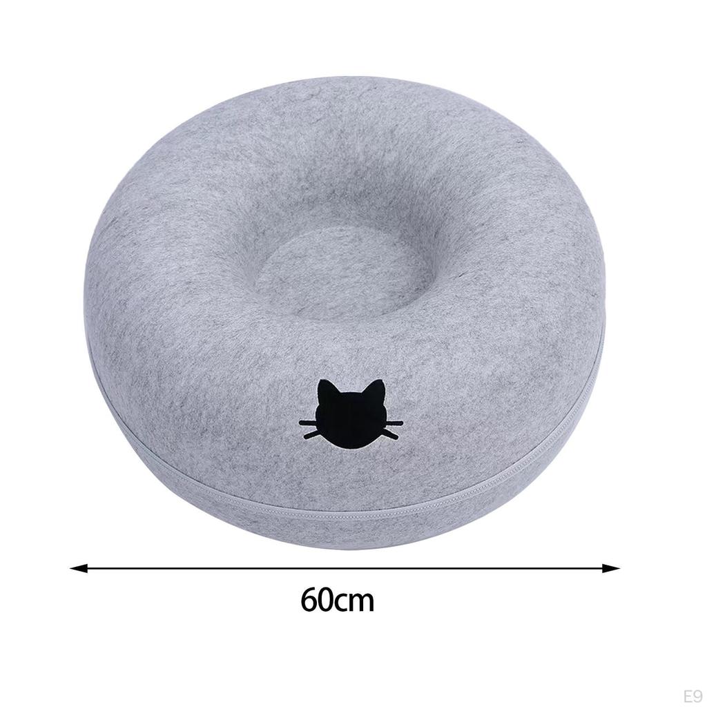 Katzenhöhle für den Innenbereich, Tunnelbett für mehrere Katzen mit abnehmbaren Elementen