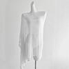 Transparent Sunscreen Cover Up Stripe Patchwork Bohemian Shawl Casual Crochet Hollow Top  Vacation