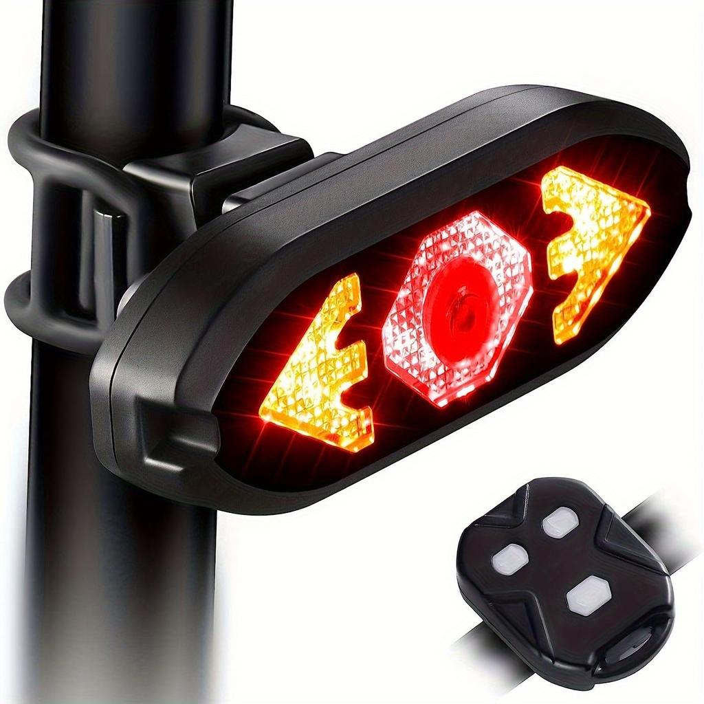 Bicycle Turn Signal Taillight, USB Rechargeable Wireless Remote Control LED Bicycle Light, Cycling Equipment