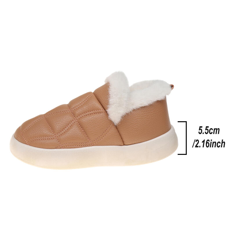 Fashion Casual Stitching Decoration Furry Snow Boots Women 2025 Winter Comfort Round Toe Thick Bottom Boots Warm Short Plush Booties