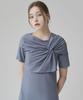 Hye Young Kim Silk Interlace Short Sleeve Dress - Cerulean