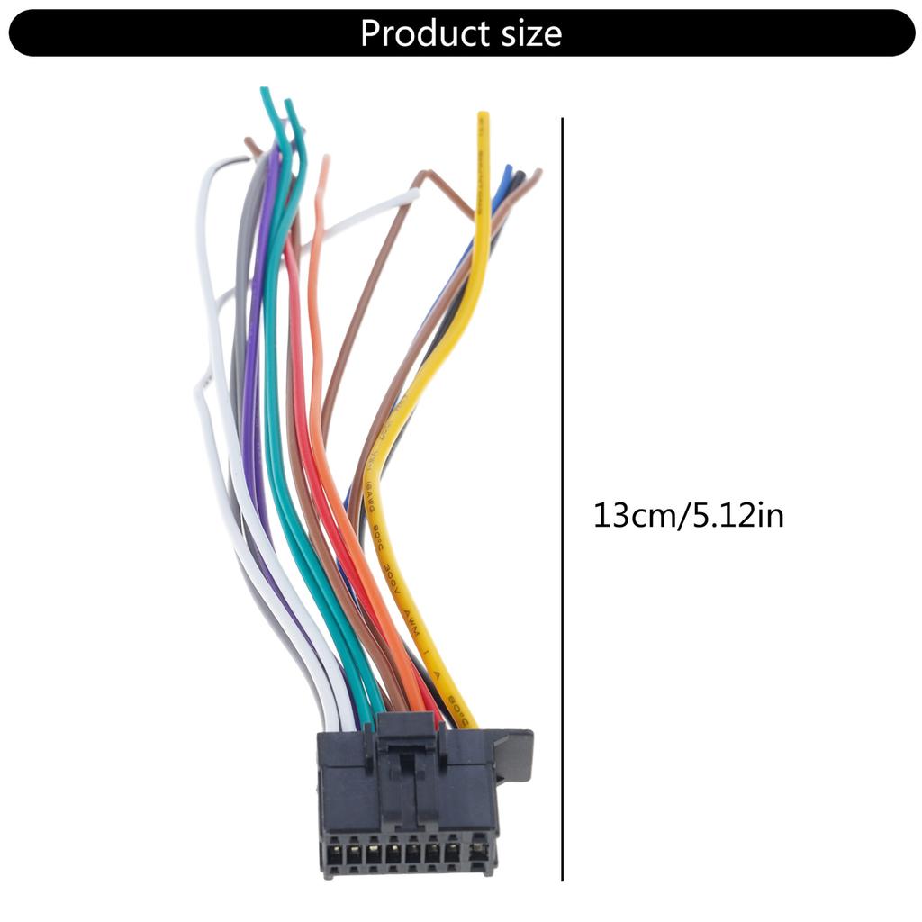 16 Pin Plug Connect Wiring Harnesses Cable Radio Multimedias Player Car Sockets Modification
