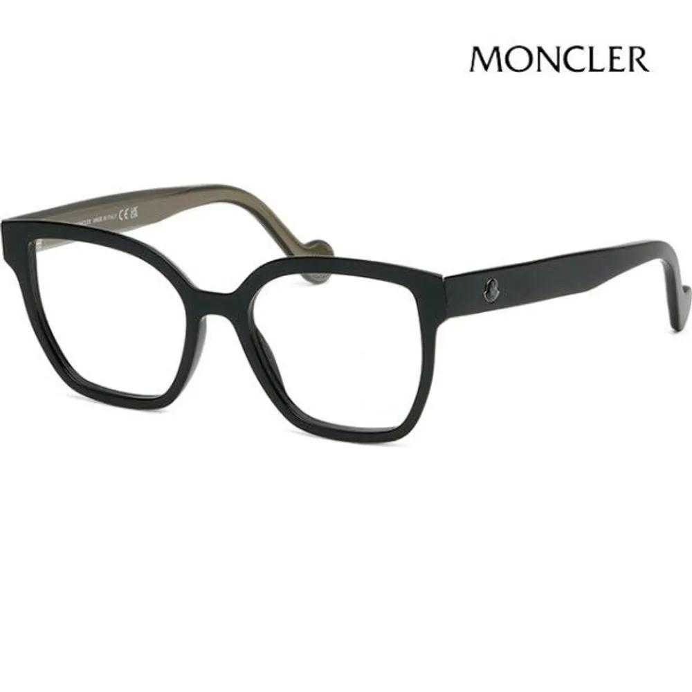 

[Moncler] Eyeglass Frames ML5155 001 Square Cat-Eye Horn-rimmed Black Oversized Fit