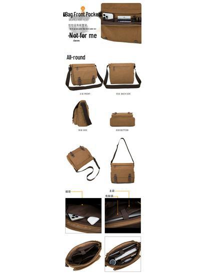 Korean Style Trendy Men's Unisex Canvas Crossbody/Shoulder Student Messenger Bag