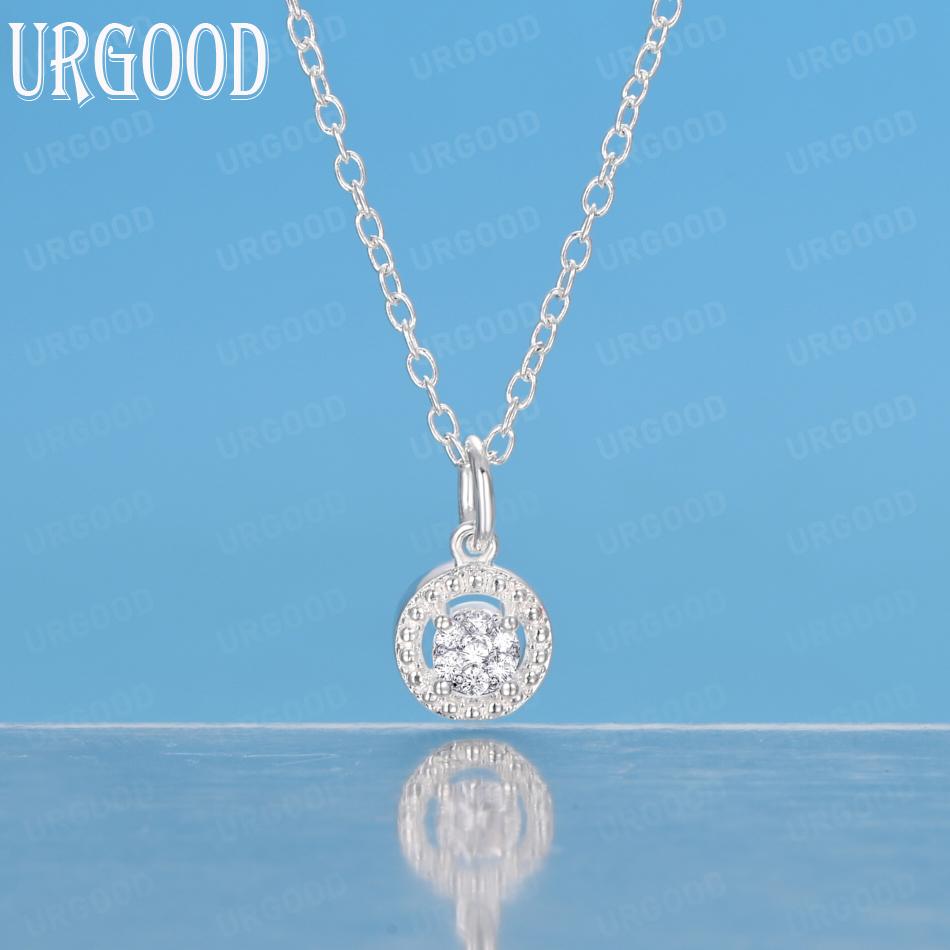925 Sterling Silver Fashion Jewelry AAA Zircon Pendant Necklace Wedding Gift