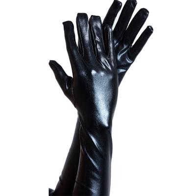 Men Women Long Gloves PU Leather Cocktail Party Cosplay Gloves For 1980s Costume Wedding Opera Party